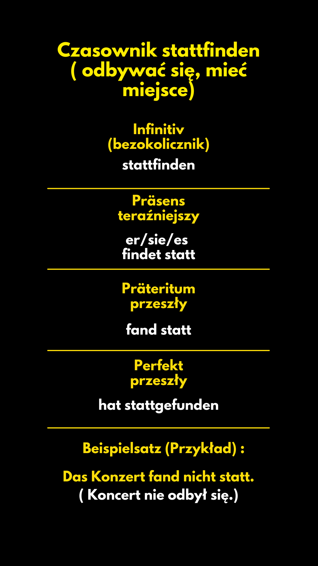 Czasownik stattfinden - odbywać się