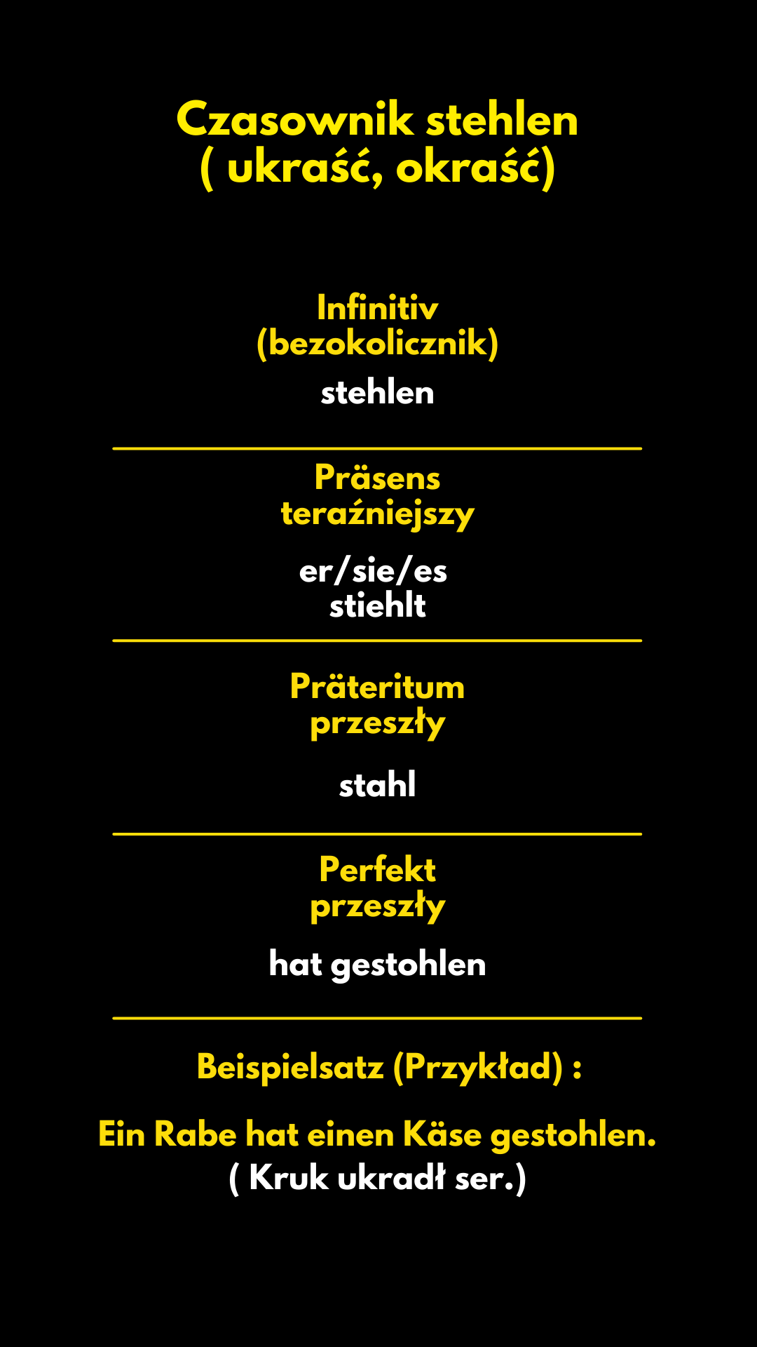 Czasownik stehlen - okraść