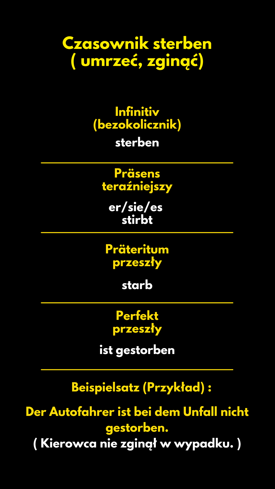 Czasownik sterben - umrzeć