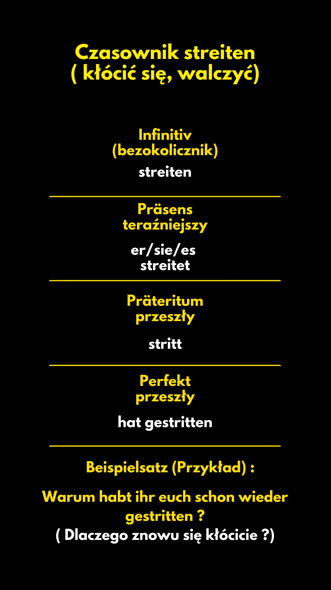 Czasownik streiten - kłócić się