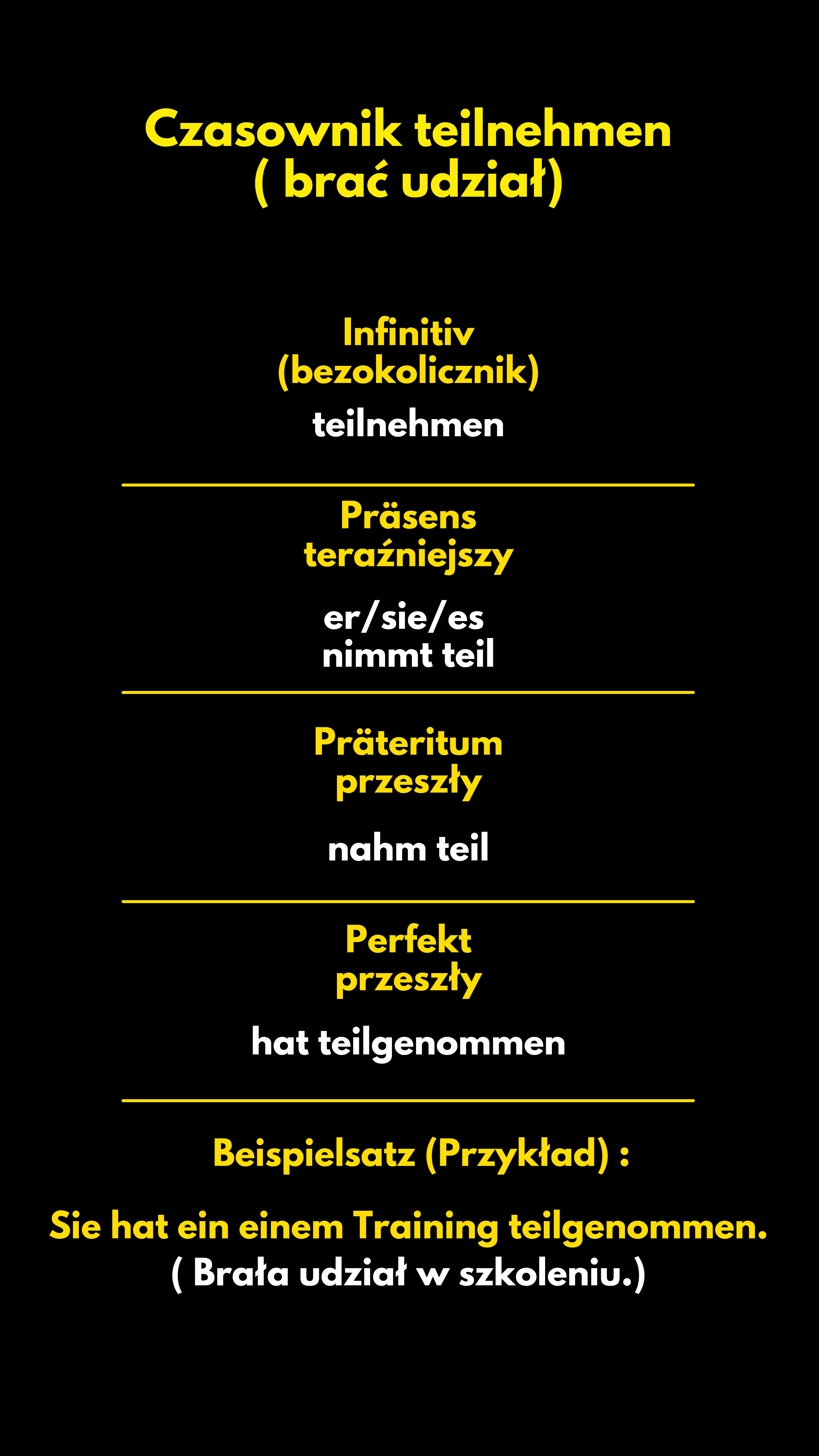 Czasownik teilnehmen - brać udział